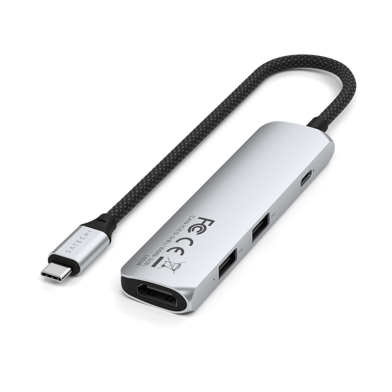 Satechi 4-in-1 USB-C Slim Multiport Adapter Silver