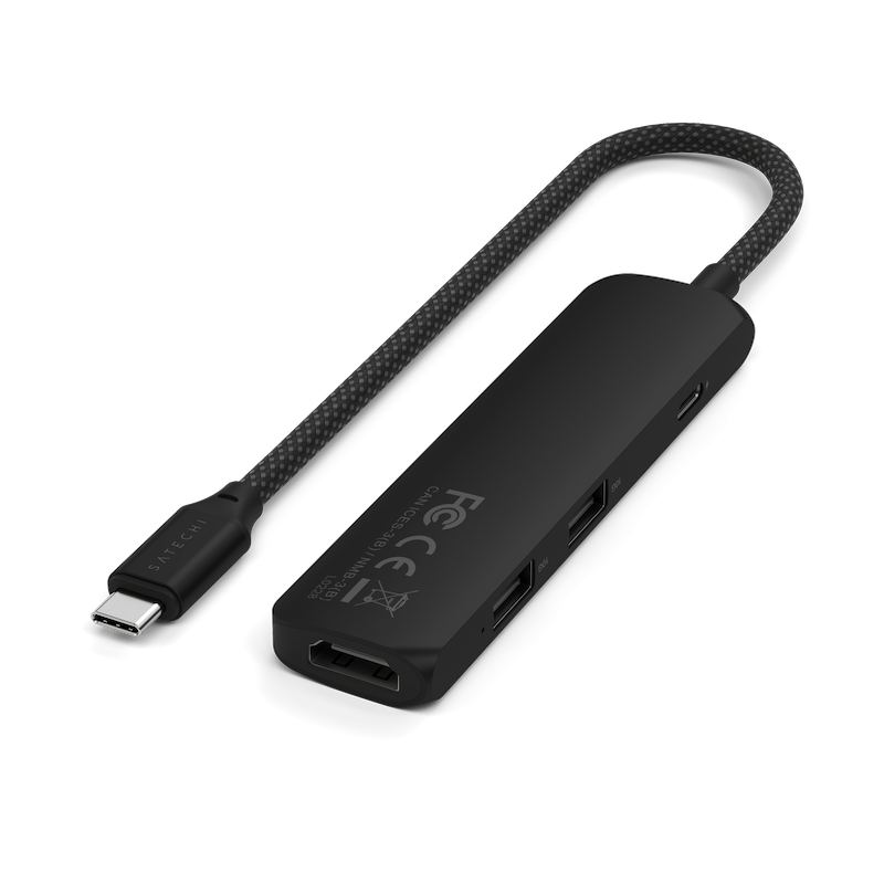 Satechi 4-in-1 USB-C Slim Multiport Adapter Black