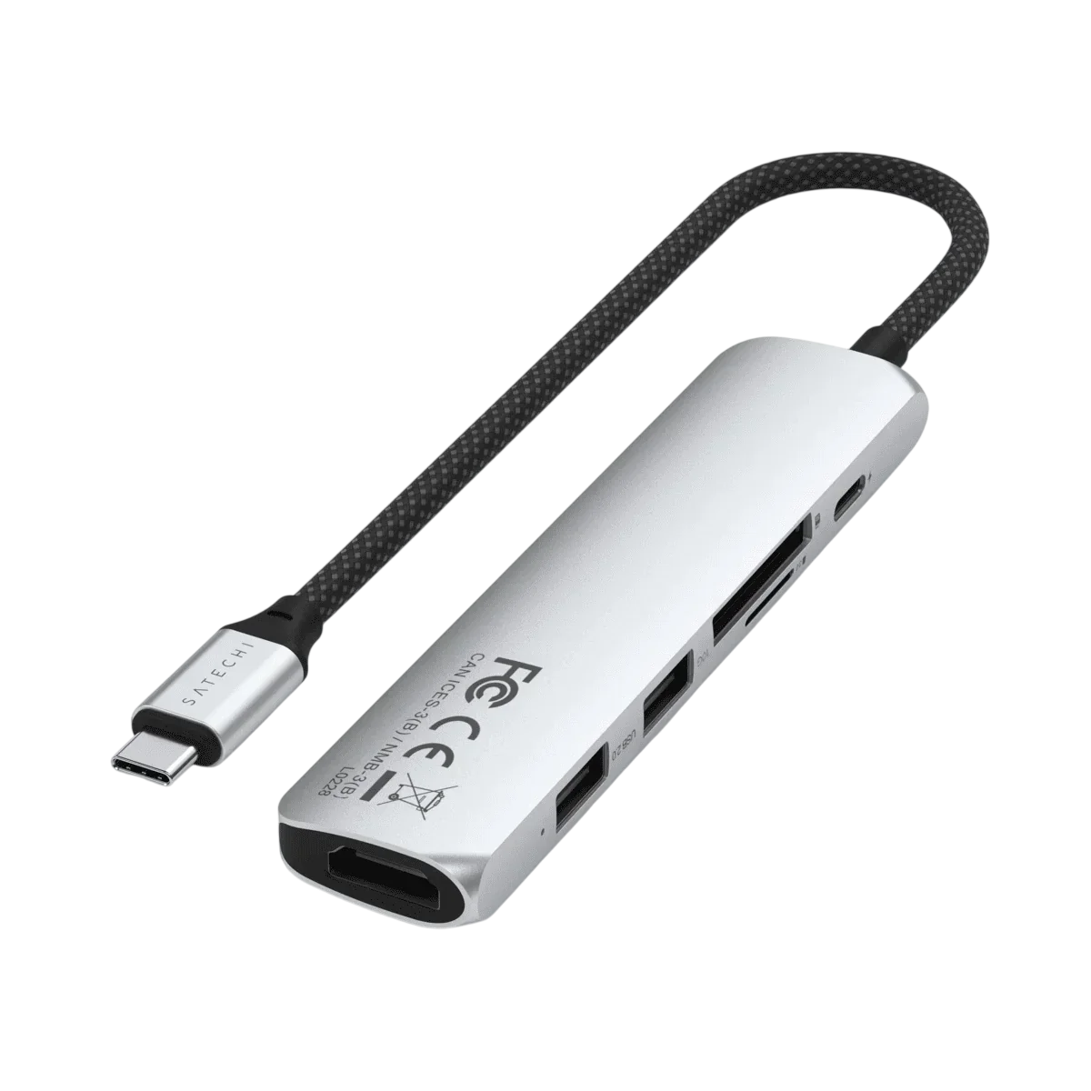 Satechi 6-in-1 USB-C Slim Multiport Adapter - Silver