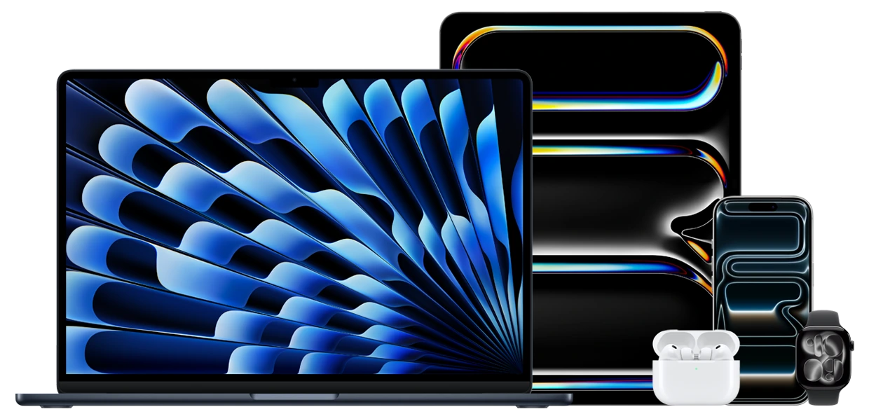 MacBook Air, iPad Pro, iPhone, AirPods Pro i Apple Watch
