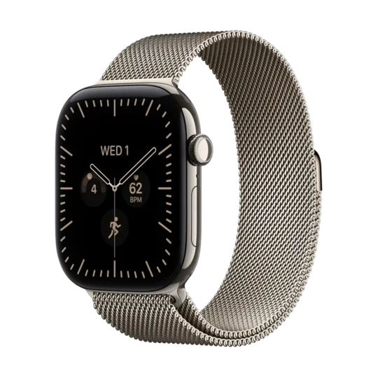 Apple Watch Series 12 Milanese Loop Titanium u boji Natural Titanium